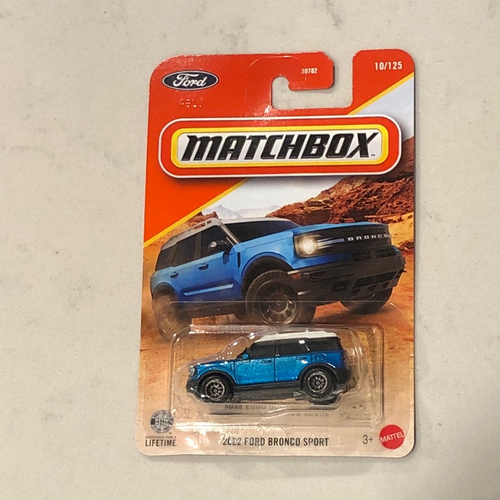 Mattel Matchbox Blue Ford Bronco Sport